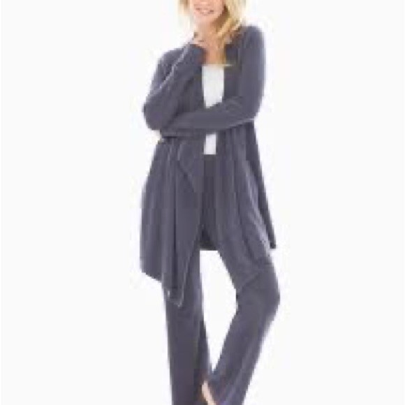 Barefoot Dreams CozyChic Lite Island Wrap Open Cardigan Slate Blue - Size - S/M - Picture 12 of 16